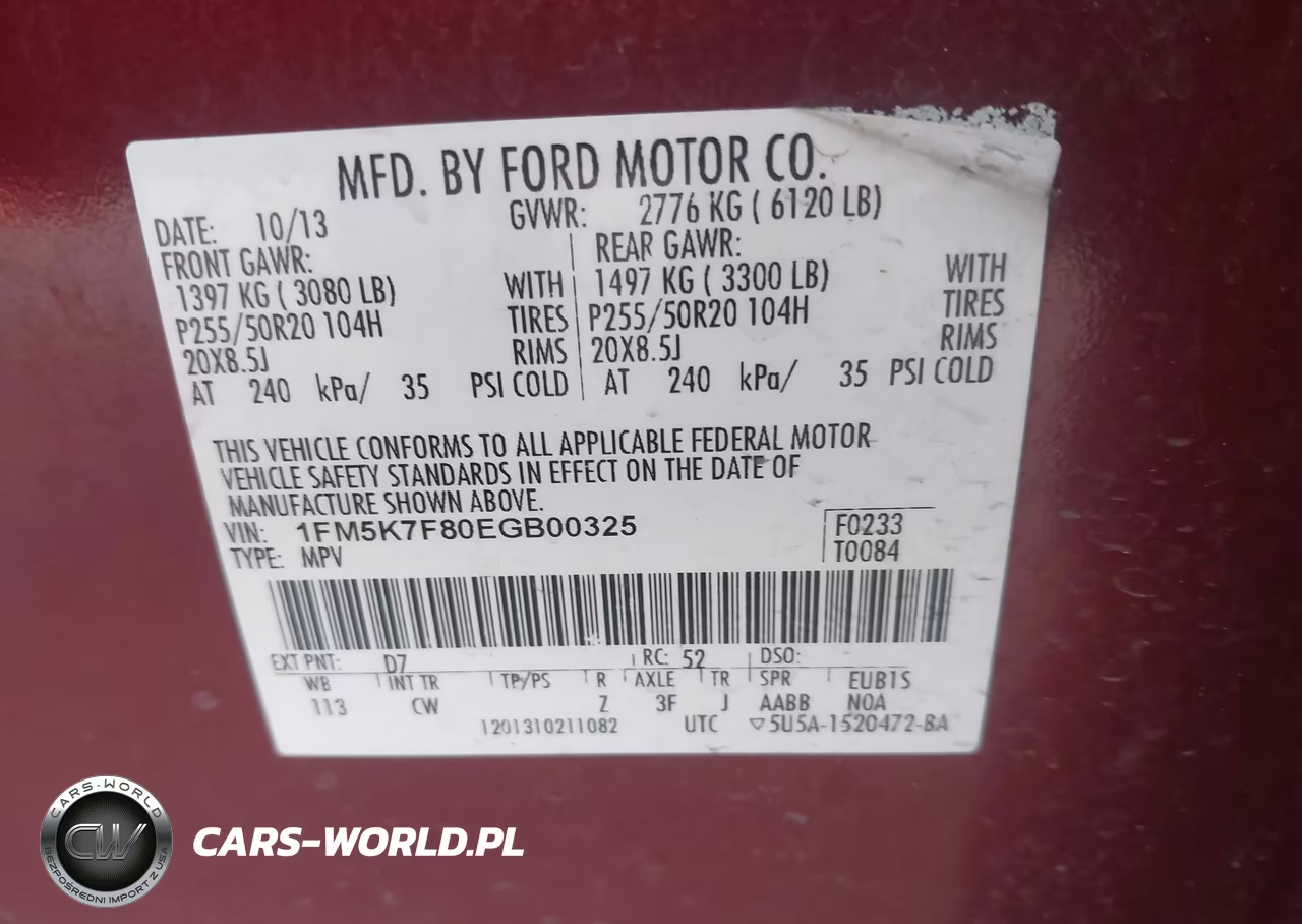 2014 Ford Explorer Limited VIN:1FM5K7F80EGB00325 - 9