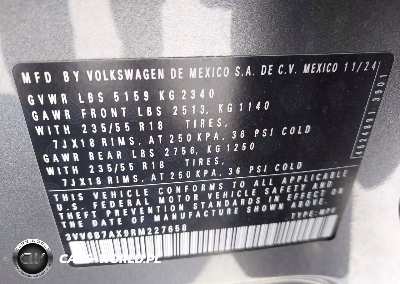 2024 Volkswagen Tiguan 2.0T Wolfsburg Edition VIN:3VV6B7AX9RM227658 - 9