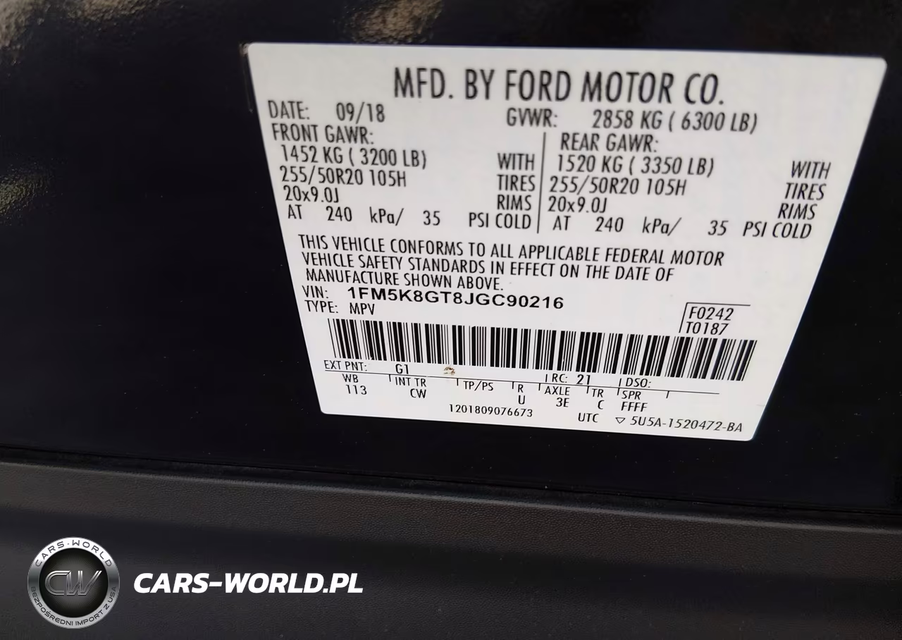 2018 Ford Explorer Sport VIN:1FM5K8GT8JGC90216 - 9
