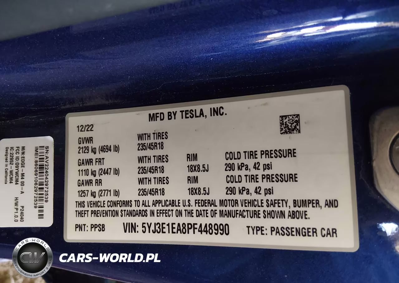 2023 Tesla Model 3 Rear-Wheel Drive VIN:5YJ3E1EA8PF448990 - 9