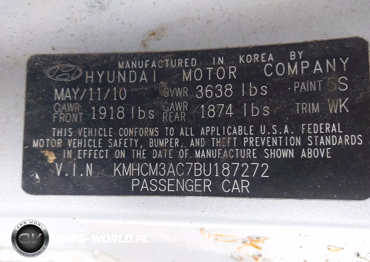 2011 Hyundai Accent Gs VIN:KMHCM3AC7BU187272 - 9