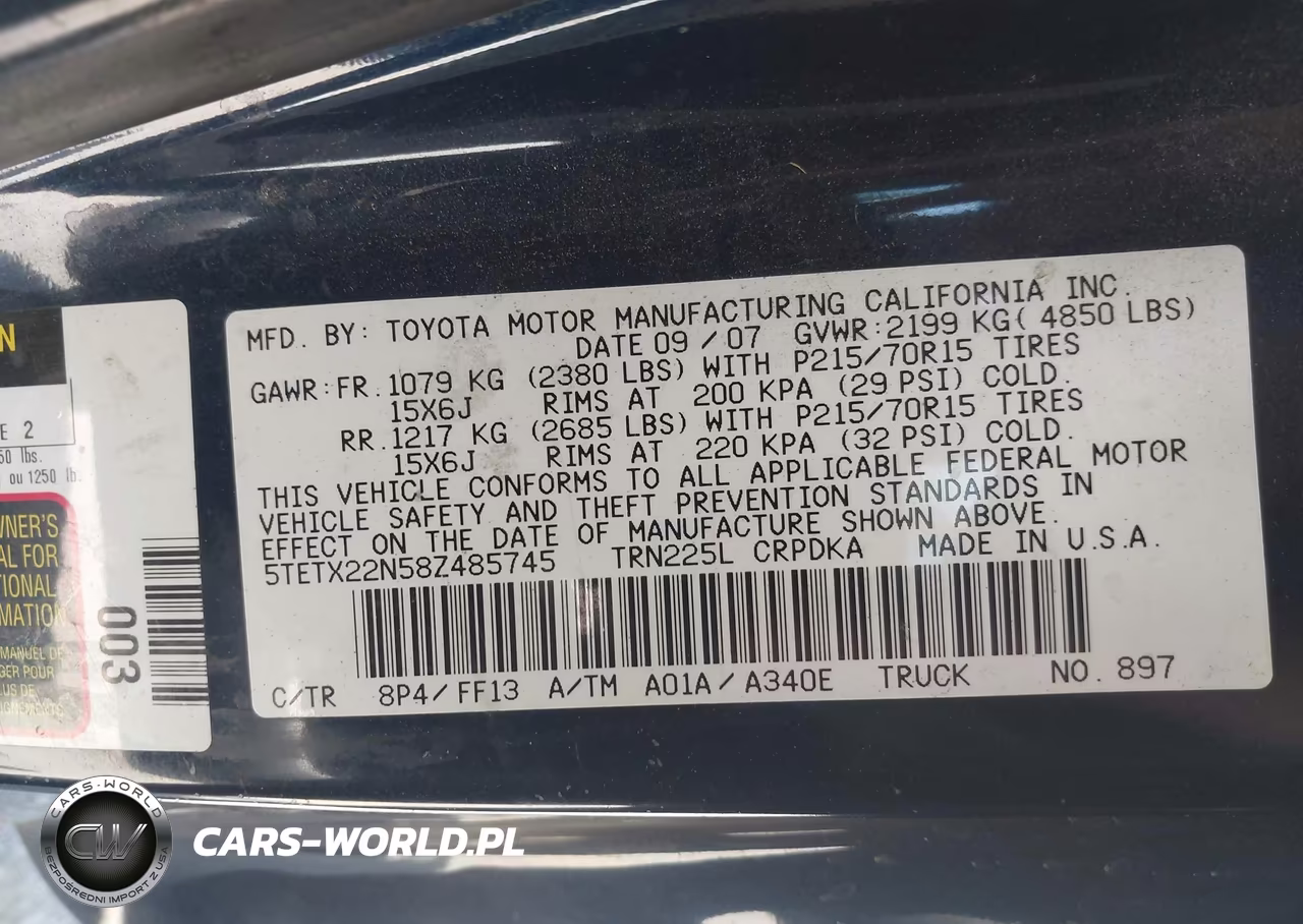 2008 Toyota Tacoma VIN:5TETX22N58Z485745 - 9