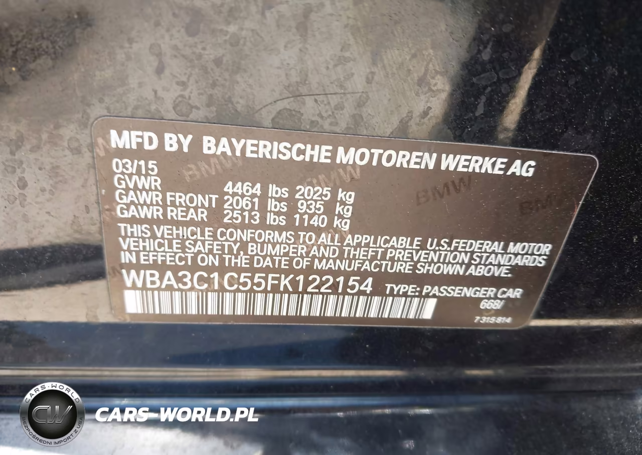 2015 BMW 328I VIN:WBA3C1C55FK122154 - 9