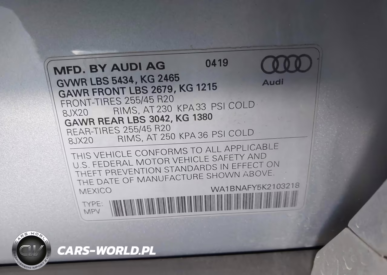 2019 Audi Q5 45 Premium VIN:WA1BNAFY5K2103218 - 9
