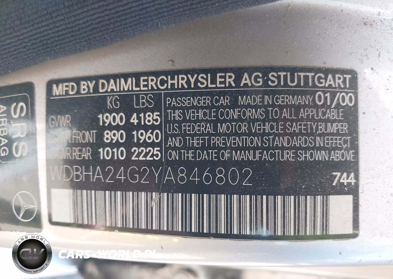2000 Mercedes-Benz C 230 Kompressor VIN:WDBHA24G2YA846802 - 9