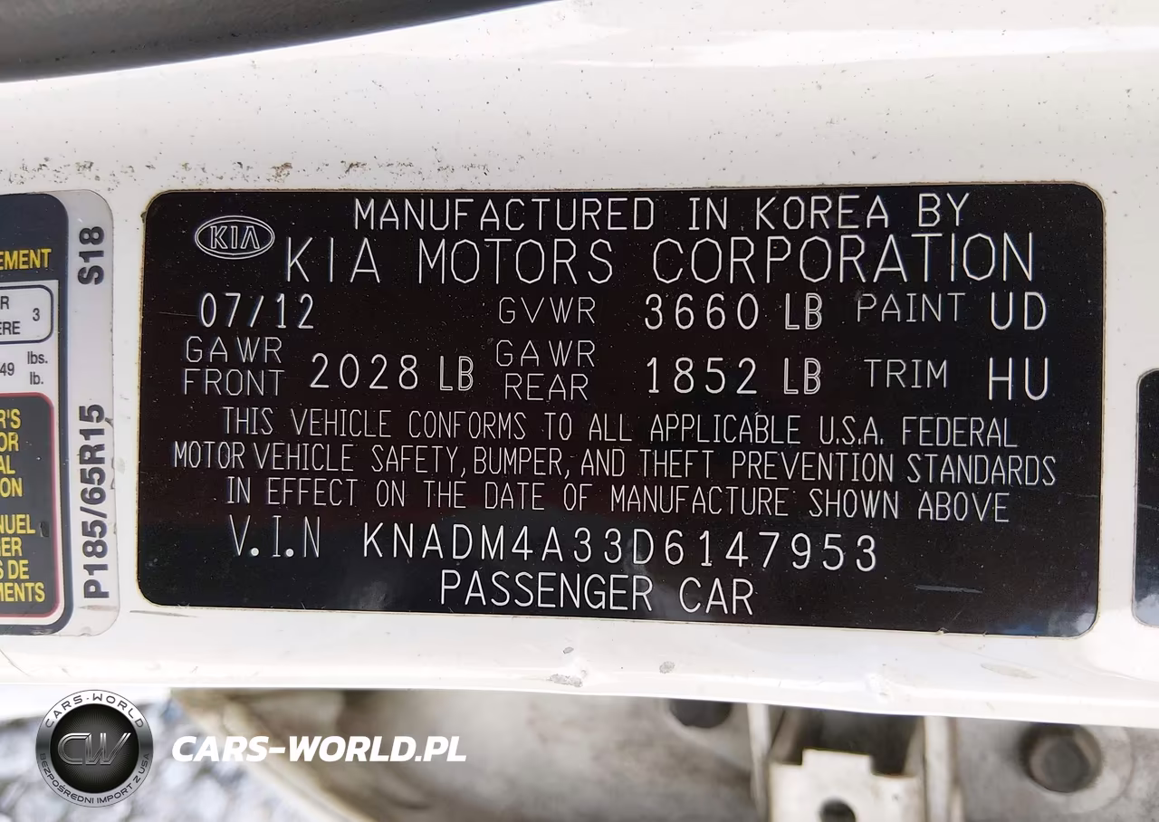 2013 Kia Rio Lx VIN:KNADM4A33D6147953 - 9