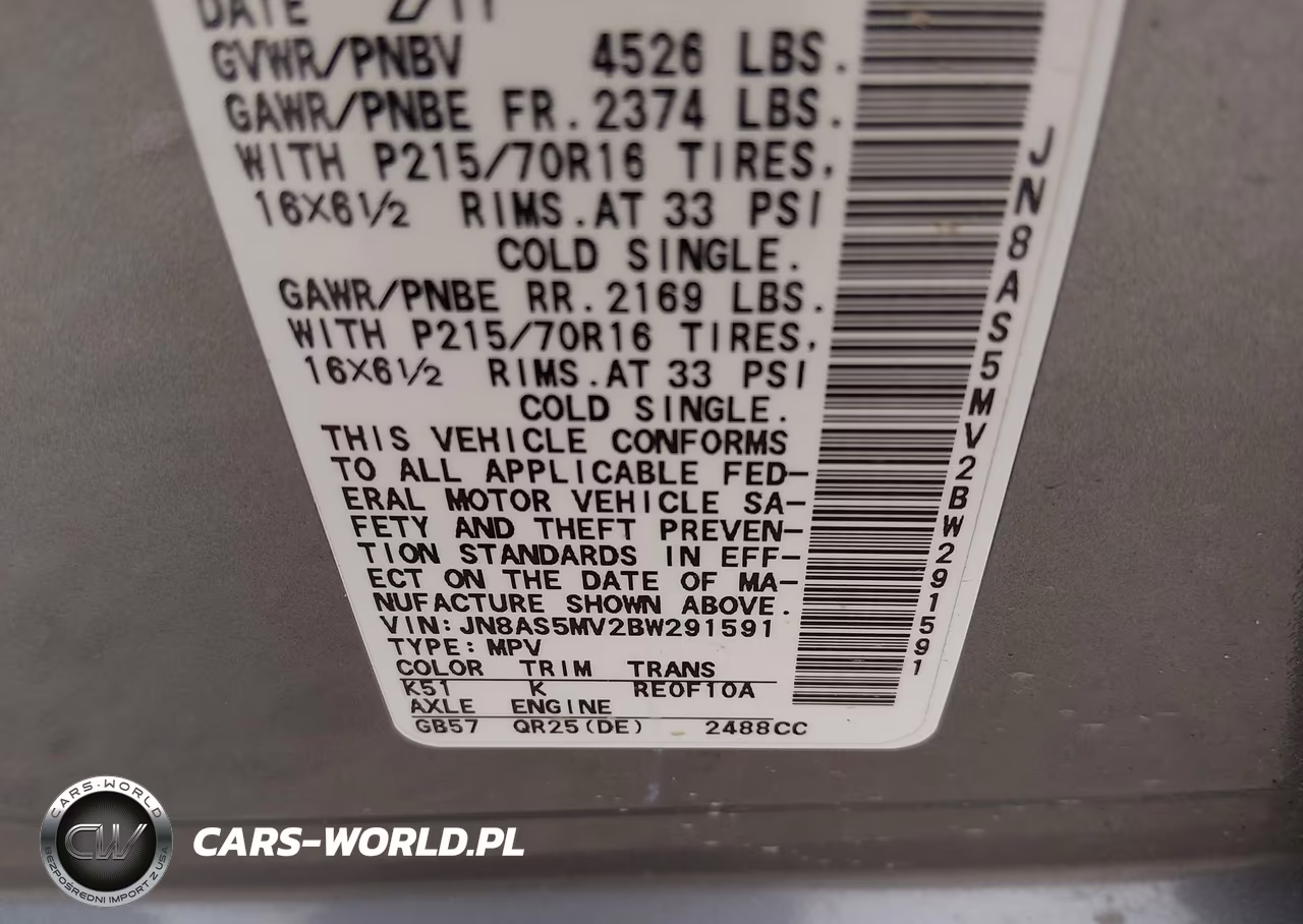 2011 Nissan Rogue S VIN:JN8AS5MV2BW291591 - 9