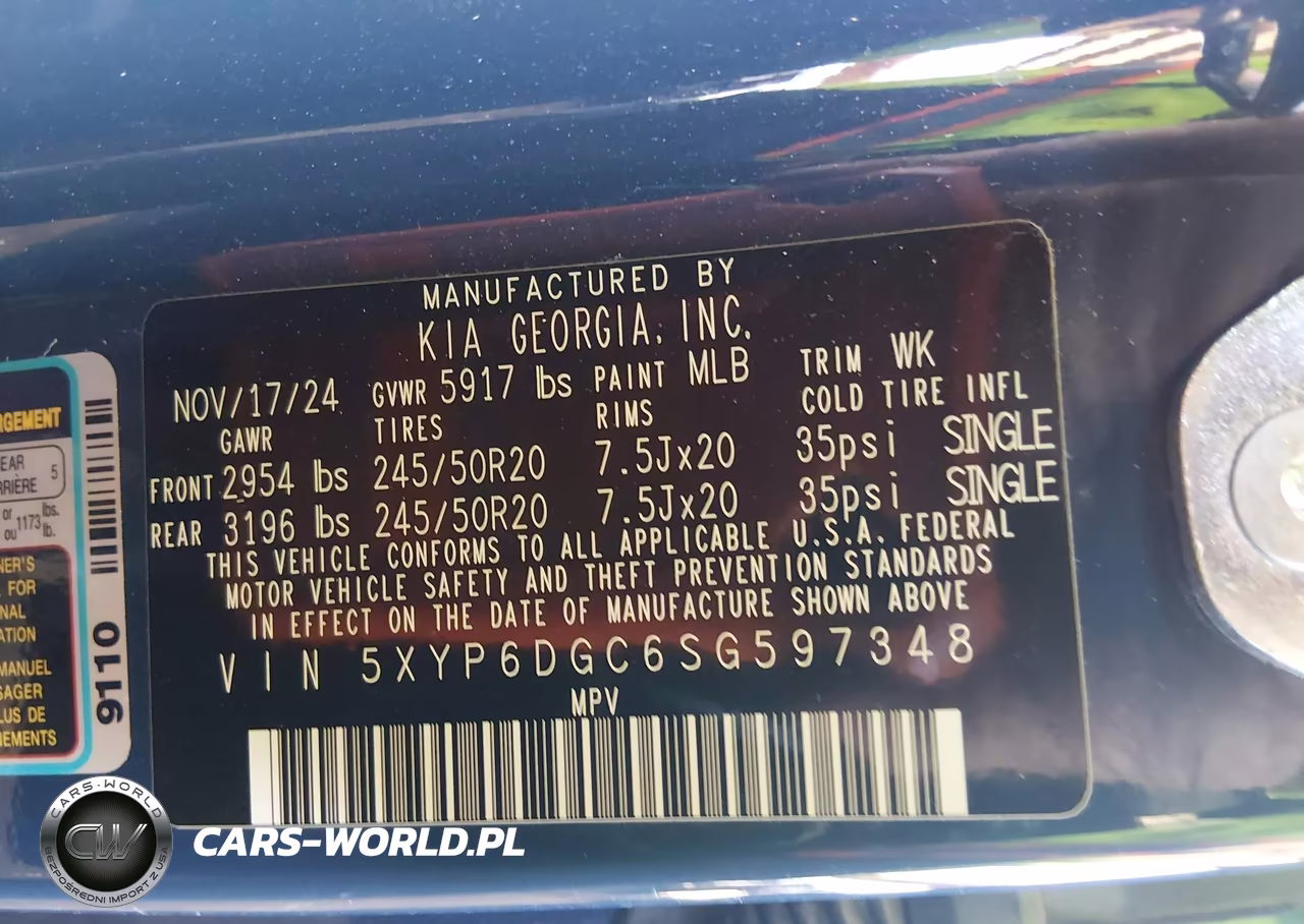 2025 Kia Telluride S VIN:5XYP6DGC6SG597348 - 9