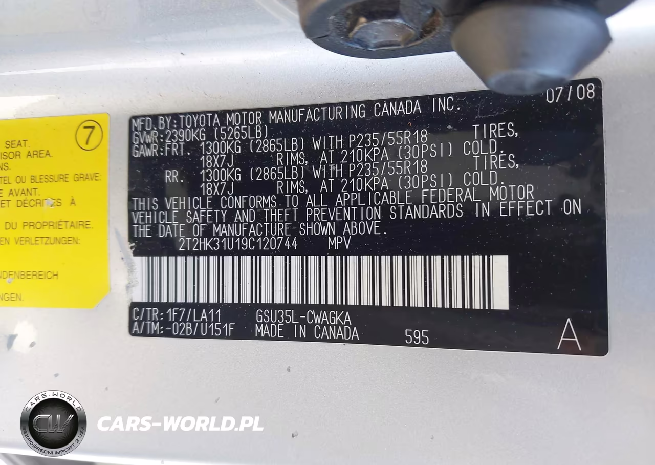 2009 Lexus Rx 350 VIN:2T2HK31U19C120744 - 9