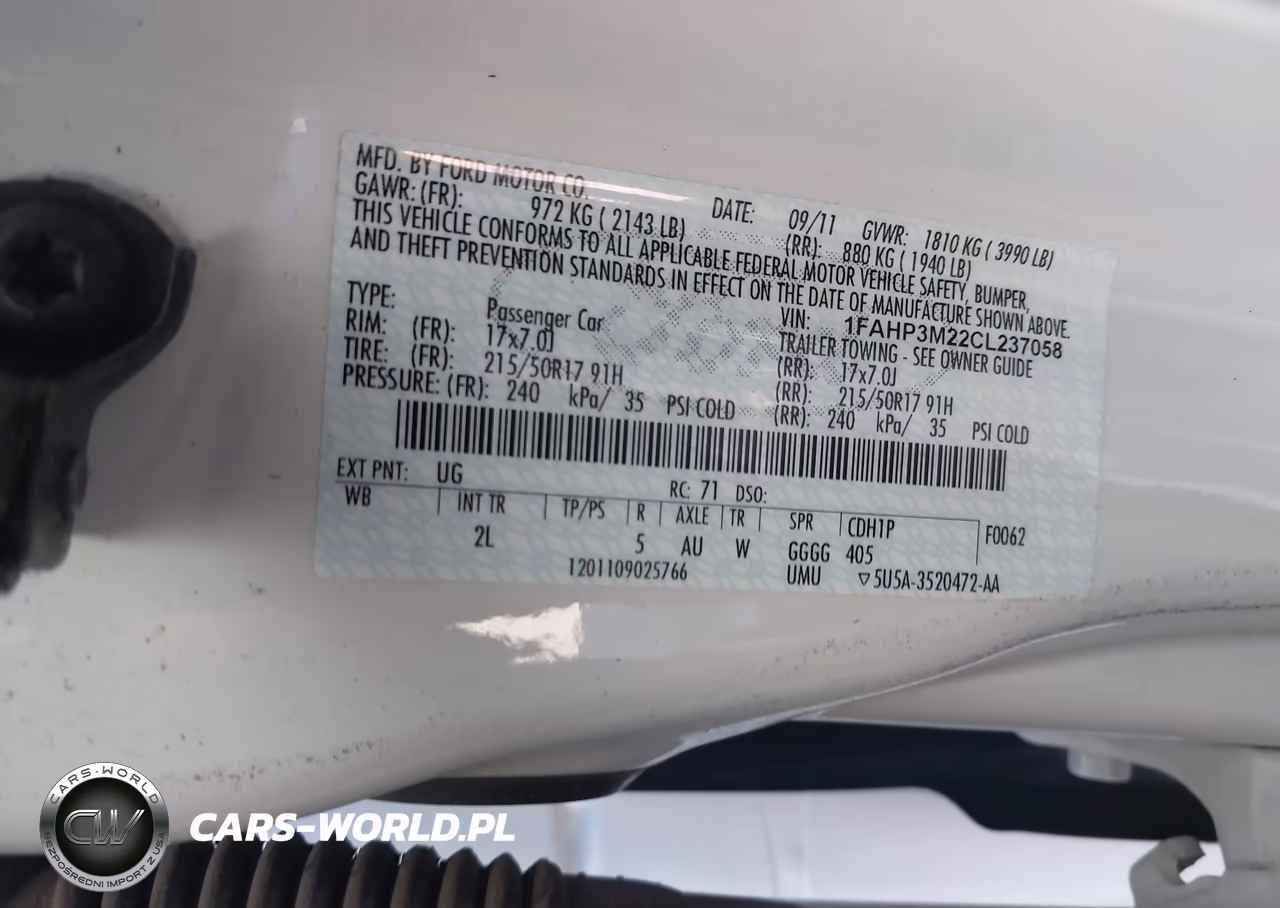 2012 Ford Focus Sel VIN:1FAHP3M22CL237058 - 9