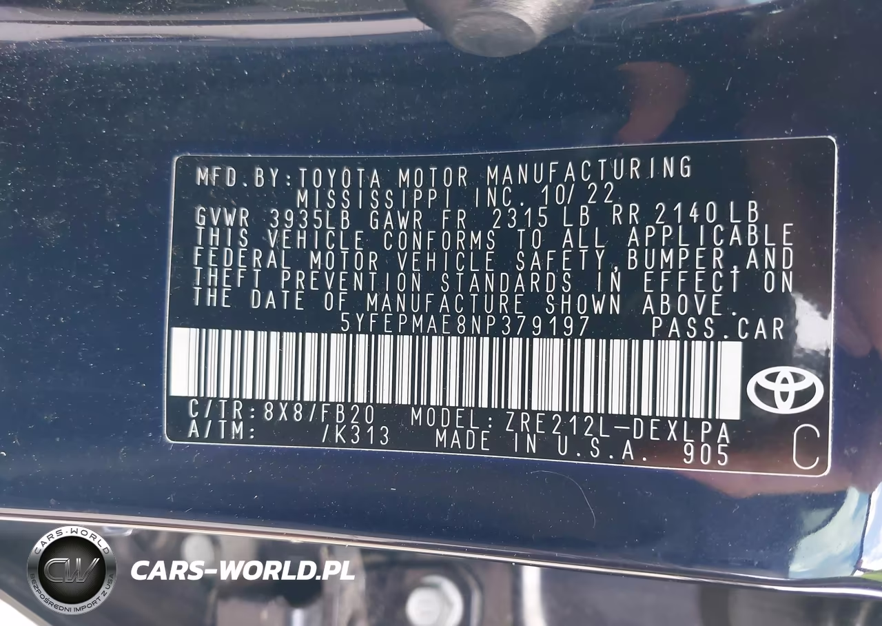 2022 Toyota Corolla Le VIN:5YFEPMAE8NP379197 - 9