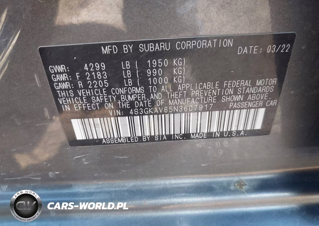 2022 Subaru Impreza Premium VIN:4S3GKAV65N3607917 - 9