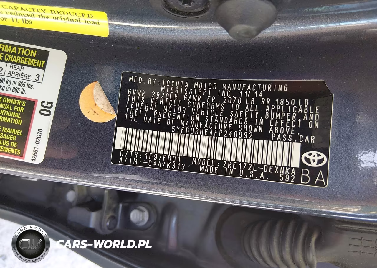 2015 Toyota Corolla Le VIN:5YFBURHE4FP240992 - 9