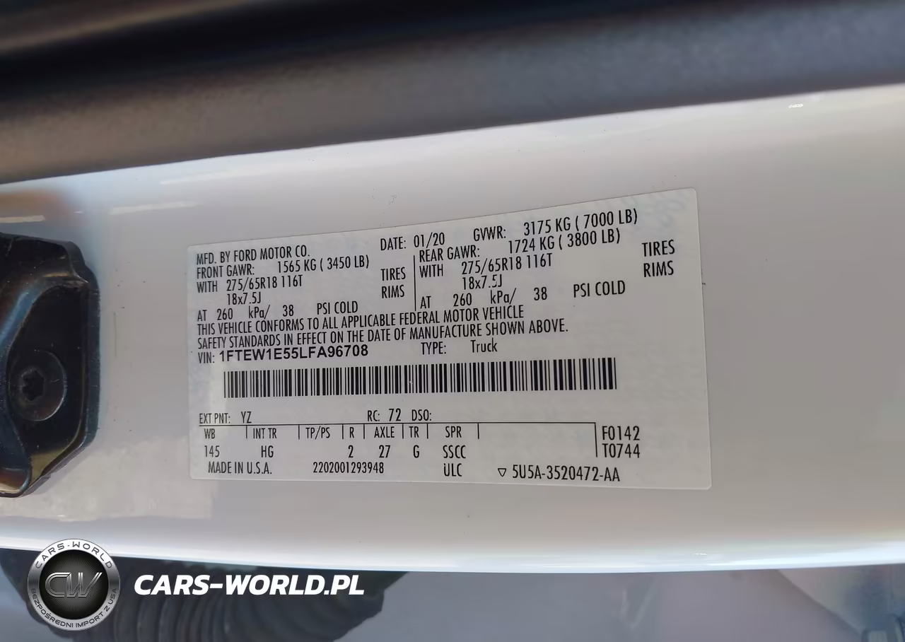 2020 Ford F-150 Lariat VIN:1FTEW1E55LFA96708 - 9