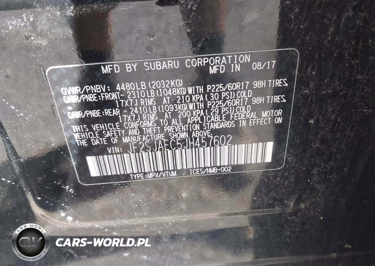 2018 Subaru Forester 2.5I Premium VIN:JF2SJAEC5JH457602 - 9