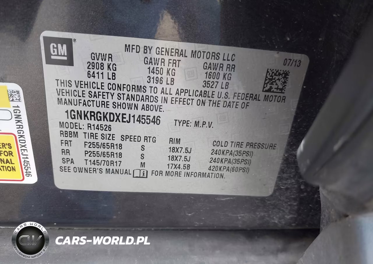 2014 Chevrolet Traverse 1Lt VIN:1GNKRGKDXEJ145546 - 9