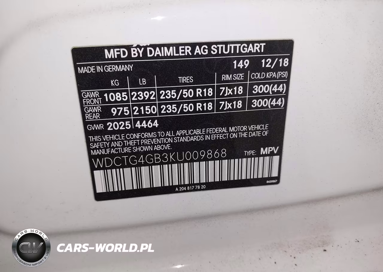 2019 Mercedes-Benz Gla 250 4Matic VIN:WDCTG4GB3KU009868 - 9