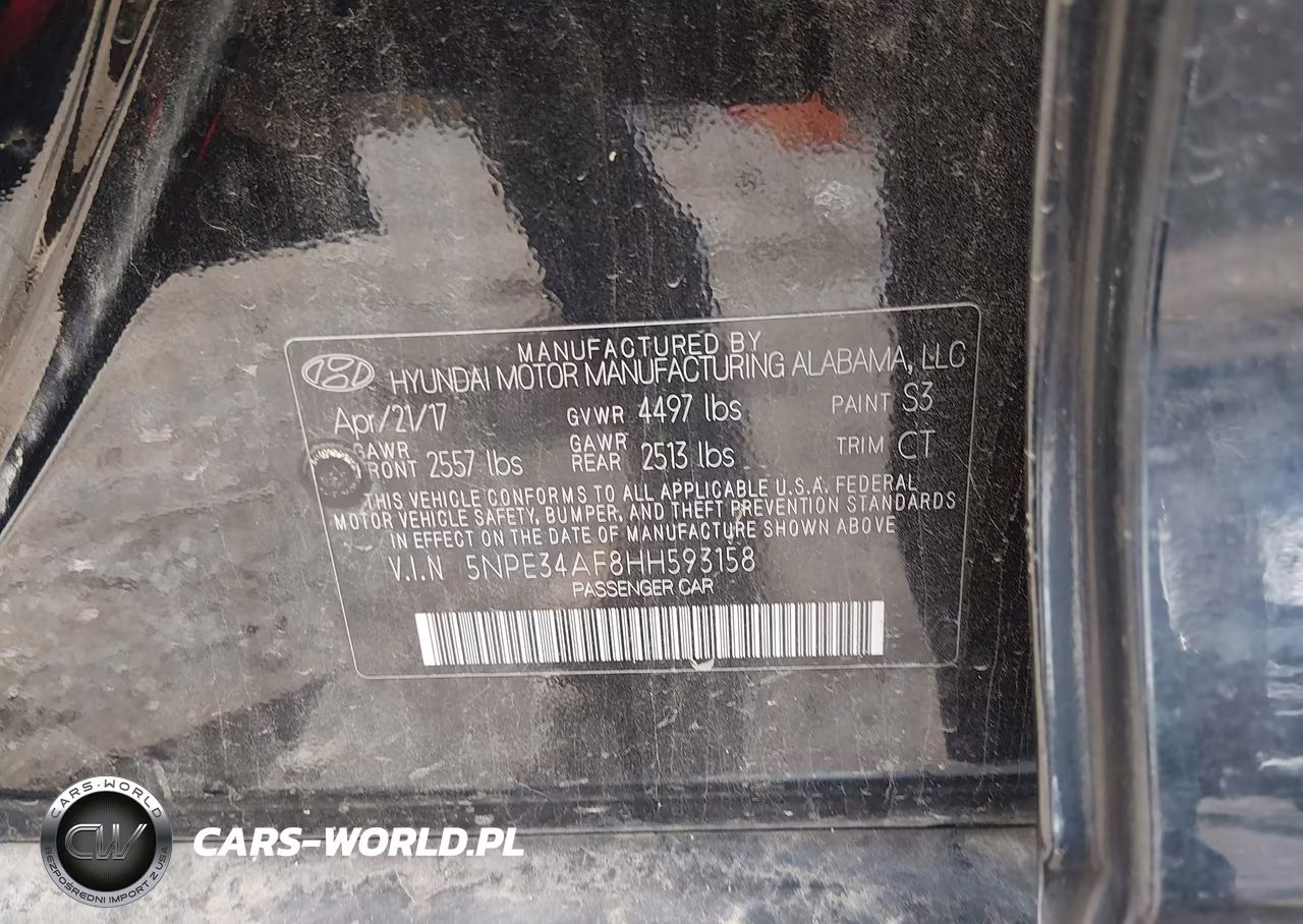 2017 Hyundai Sonata Sport VIN:5NPE34AF8HH593158 - 9