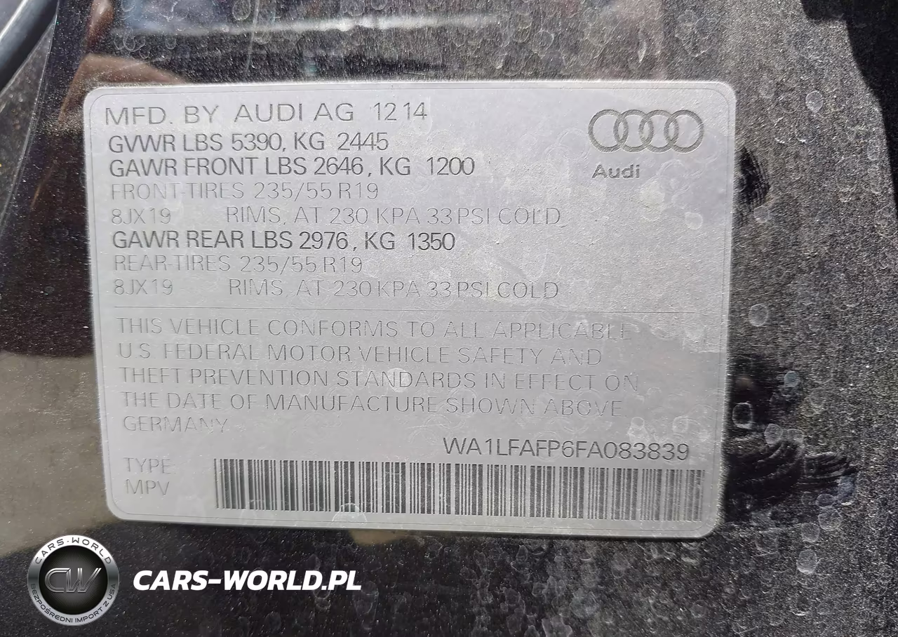 2015 Audi Q5 2.0T Premium VIN:WA1LFAFP6FA083839 - 9