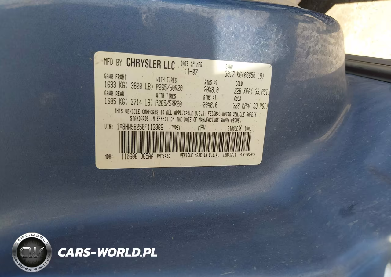 2008 Chrysler Aspen Limited VIN:1A8HW58258F113366 - 9