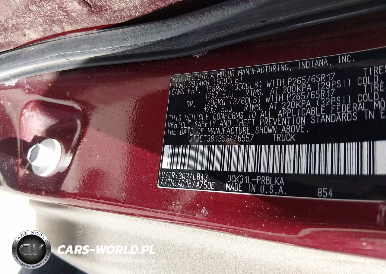 2005 Toyota Tundra Limited V8 VIN:5TBET38135S476557 - 9