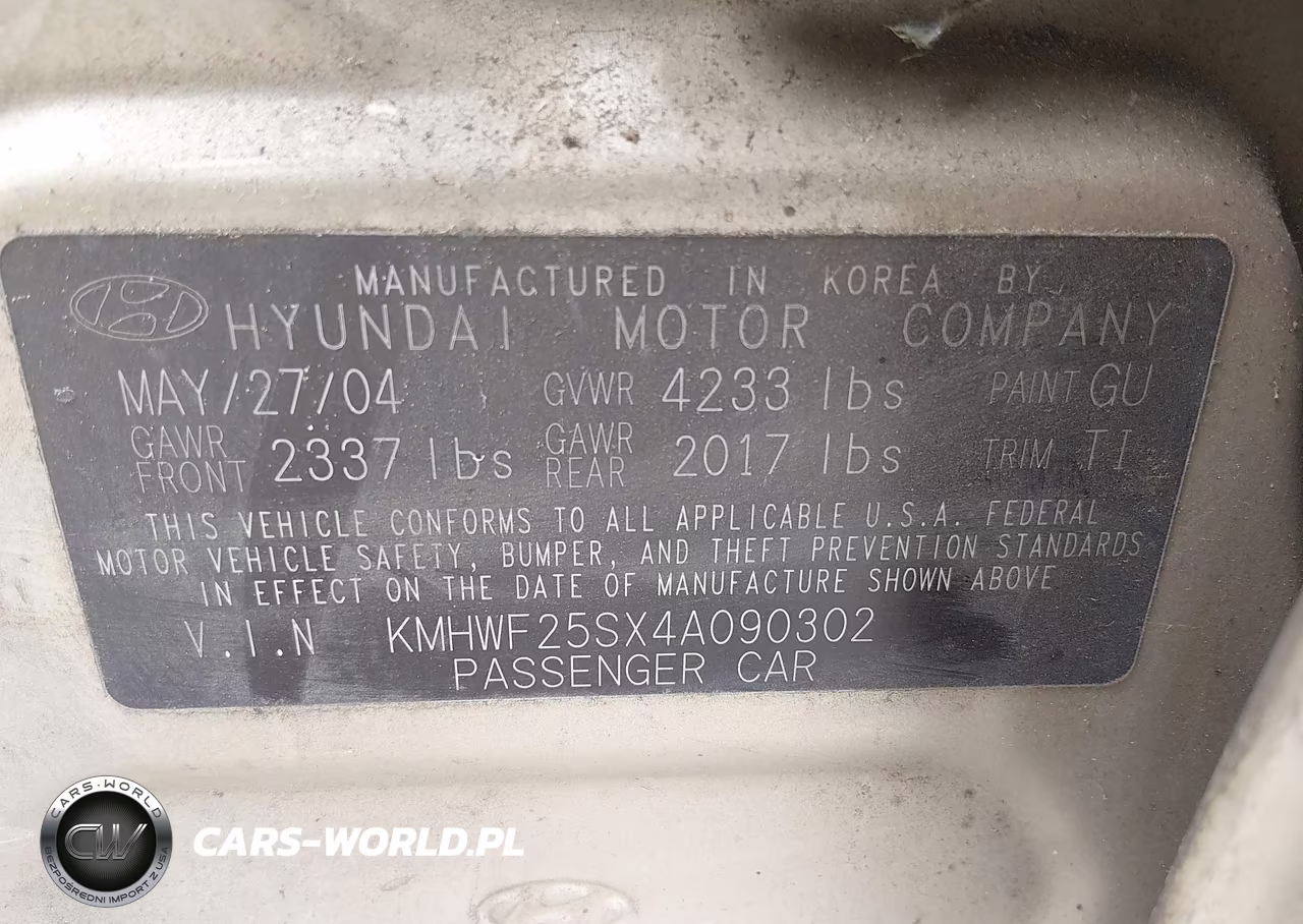 2004 Hyundai Sonata VIN:KMHWF25SX4A090302 - 9
