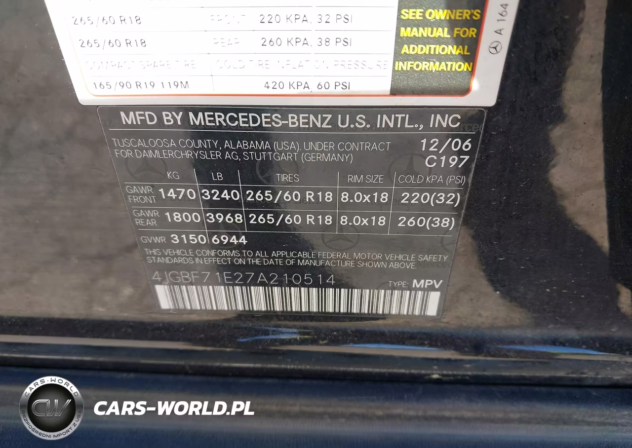 2007 Mercedes-Benz Gl 450 4Matic VIN:4JGBF71E27A210514 - 9