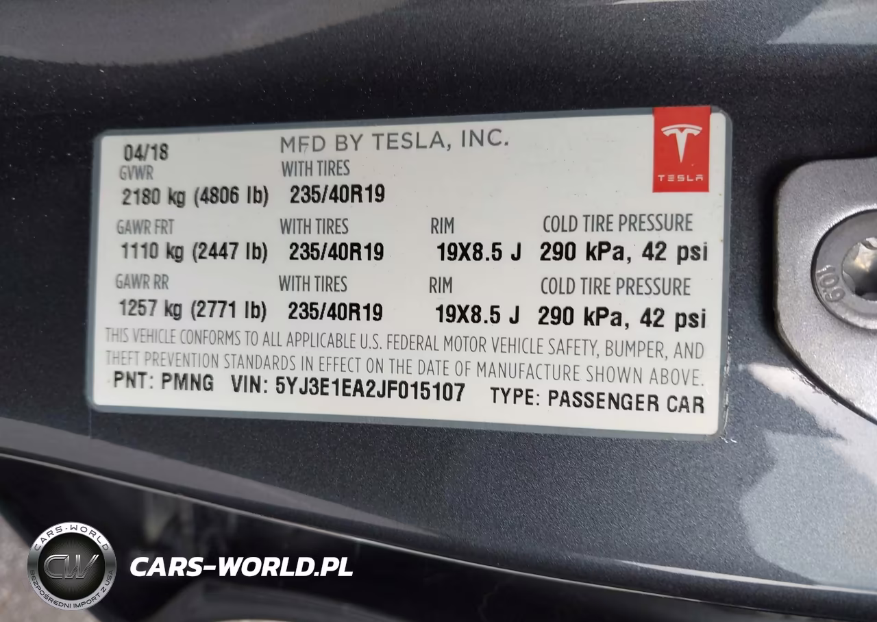 2018 Tesla Model 3 Long Range-Mid Range VIN:5YJ3E1EA2JF015107 - 9