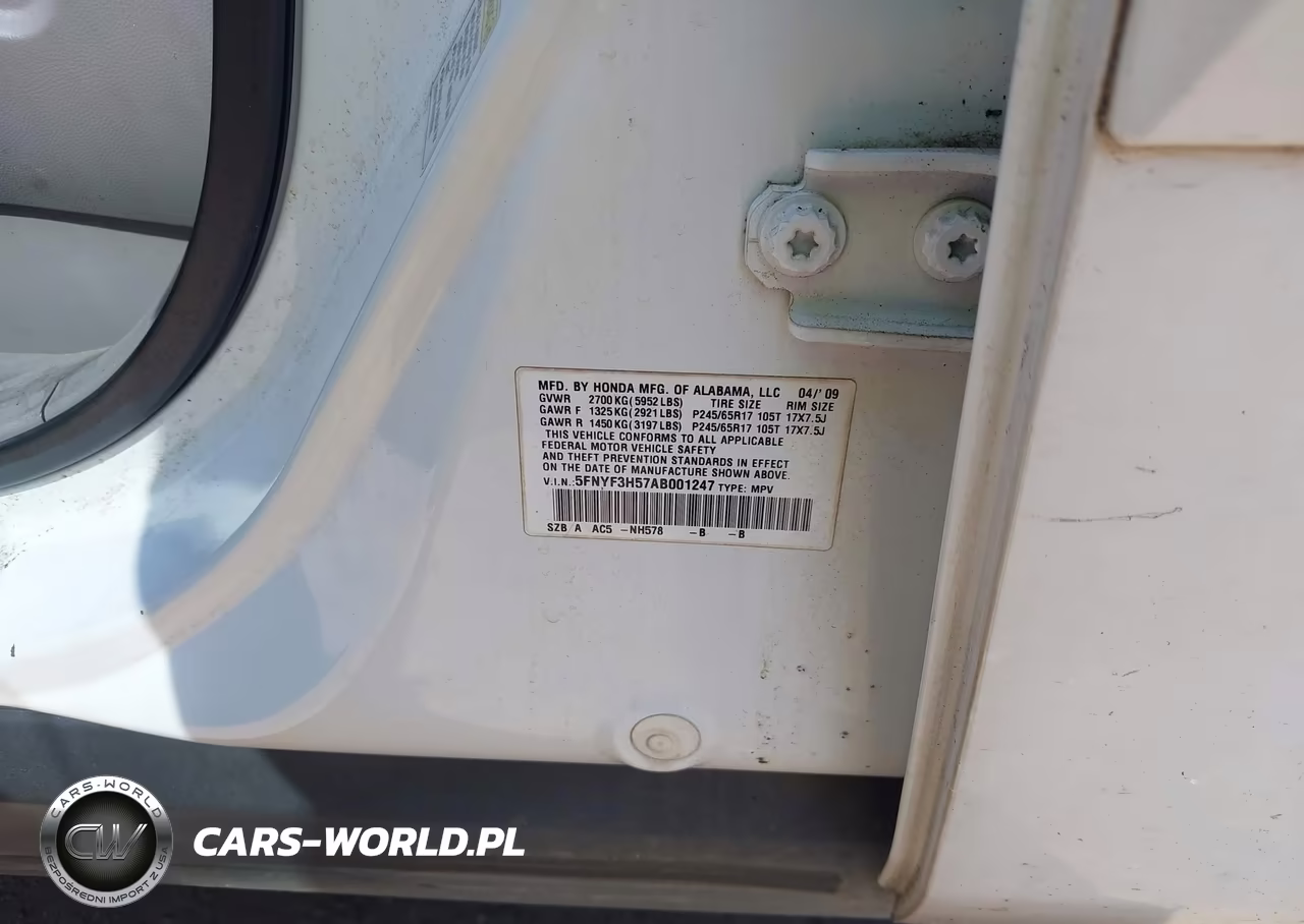 2010 Honda Pilot Ex-L VIN:5FNYF3H57AB001247 - 9