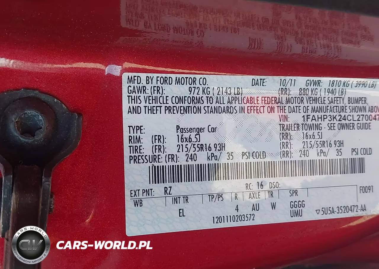 2012 Ford Focus Se VIN:1FAHP3K24CL270047 - 9