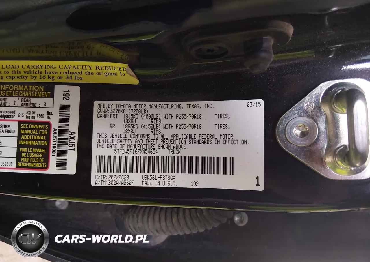 2015 TOYOTA TUNDRA SR5 5.7L V8 VIN:5TFDW5F16FX454654 - 8
