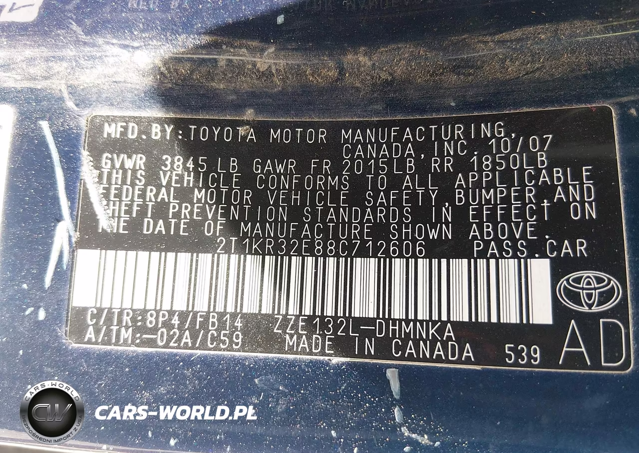2008 Toyota Matrix Xr VIN:2T1KR32E88C712606 - 9