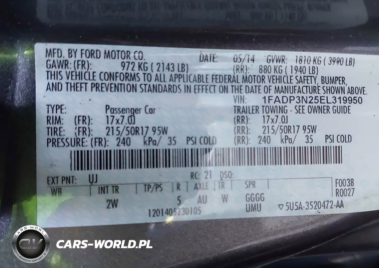 2014 Ford Focus Titanium VIN:1FADP3N25EL319950 - 9