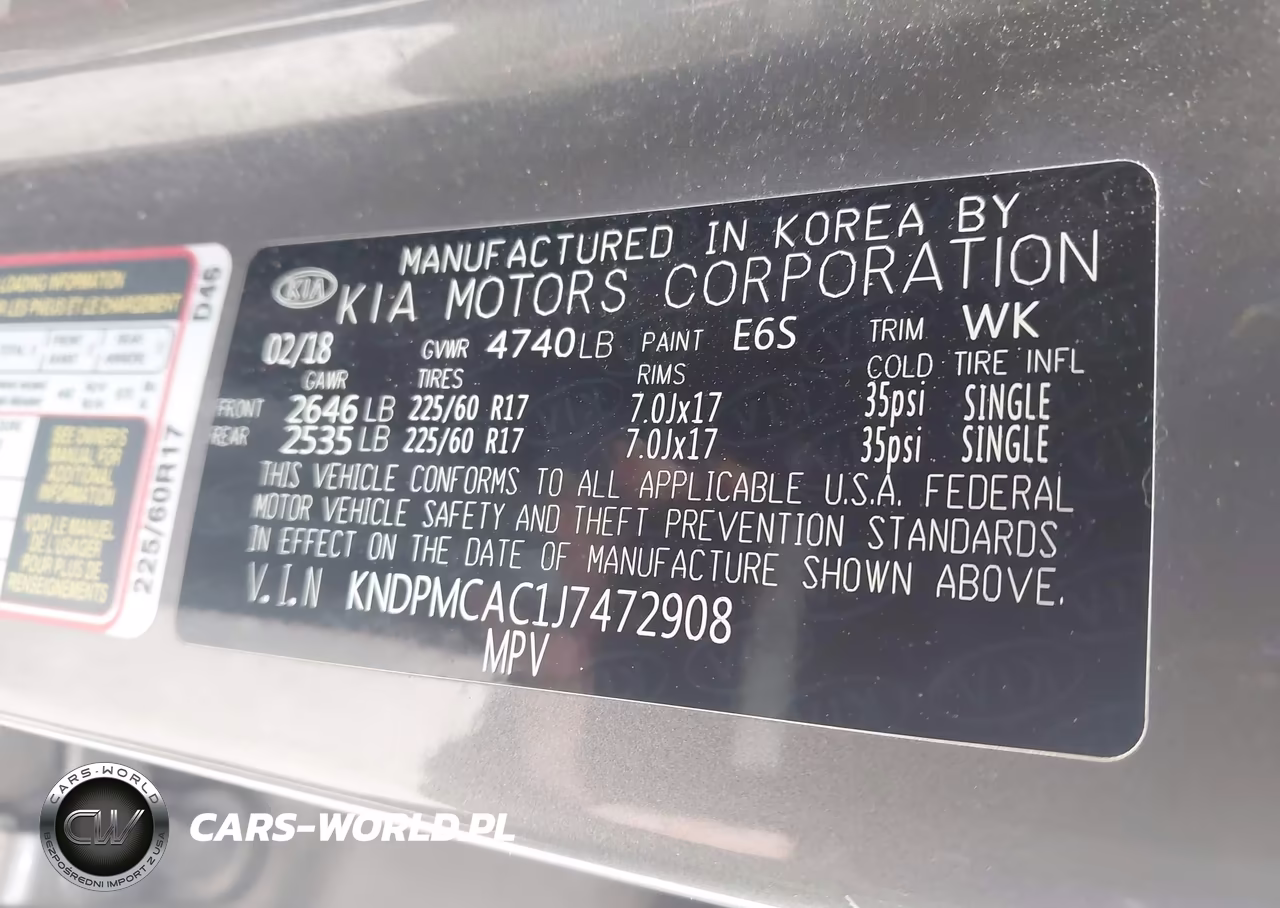 2018 Kia Sportage Lx VIN:KNDPMCAC1J7472908 - 9