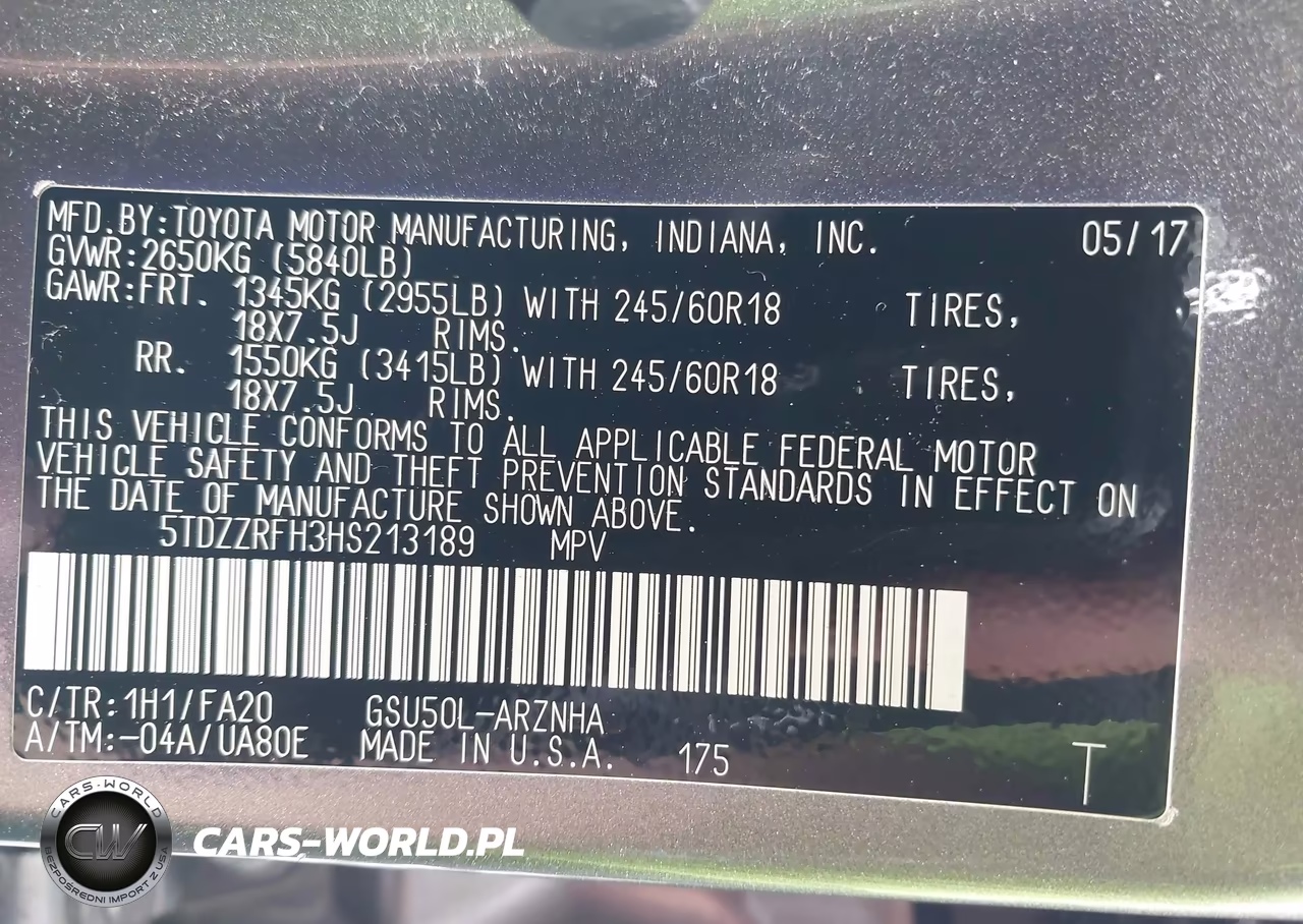2017 Toyota Highlander Le Plus VIN:5TDZZRFH3HS213189 - 9