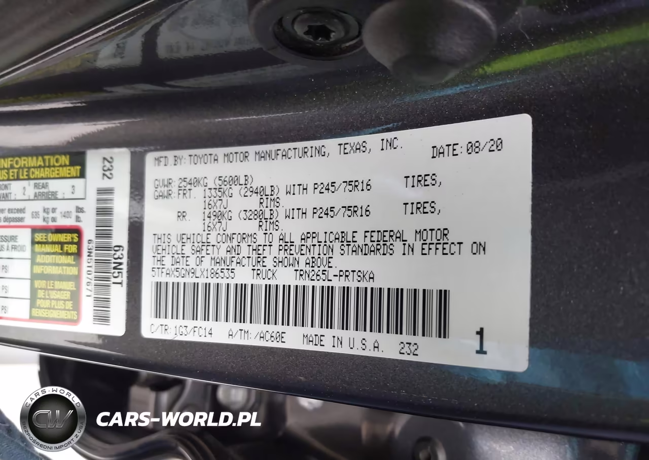 2020 Toyota Tacoma Sr5 VIN:5TFAX5GN9LX186535 - 9