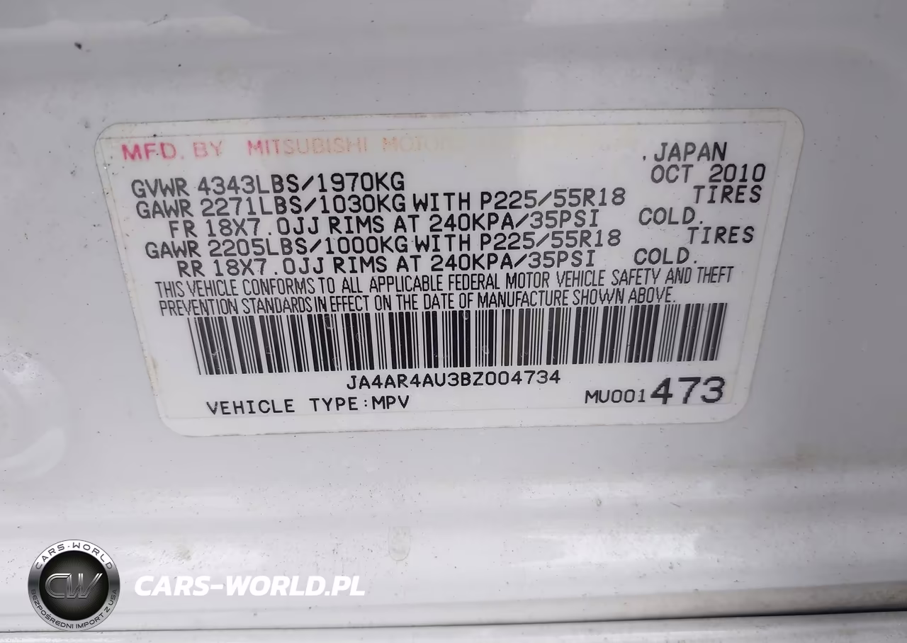 2011 Mitsubishi Outlander Sport Se VIN:JA4AR4AU3BZ004734 - 9