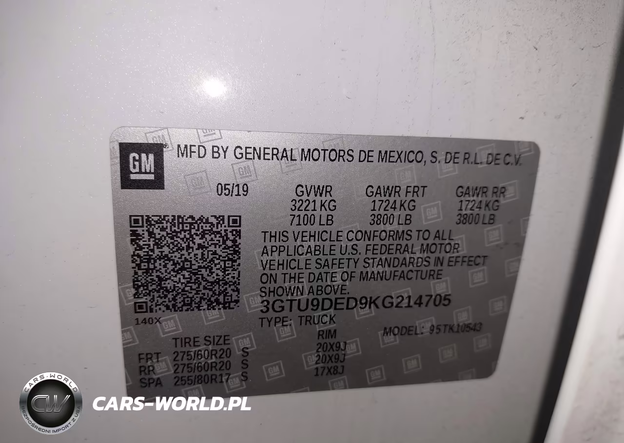 2019 GMC Sierra 1500 Slt VIN:3GTU9DED9KG214705 - 9