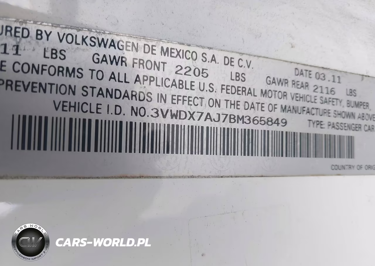 2011 Volkswagen Jetta 2.5L Se VIN:3VWDX7AJ7BM365849 - 9