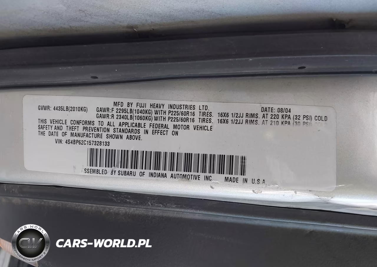2005 Subaru Outback 2.5I Limited VIN:4S4BP62C157328133 - 9