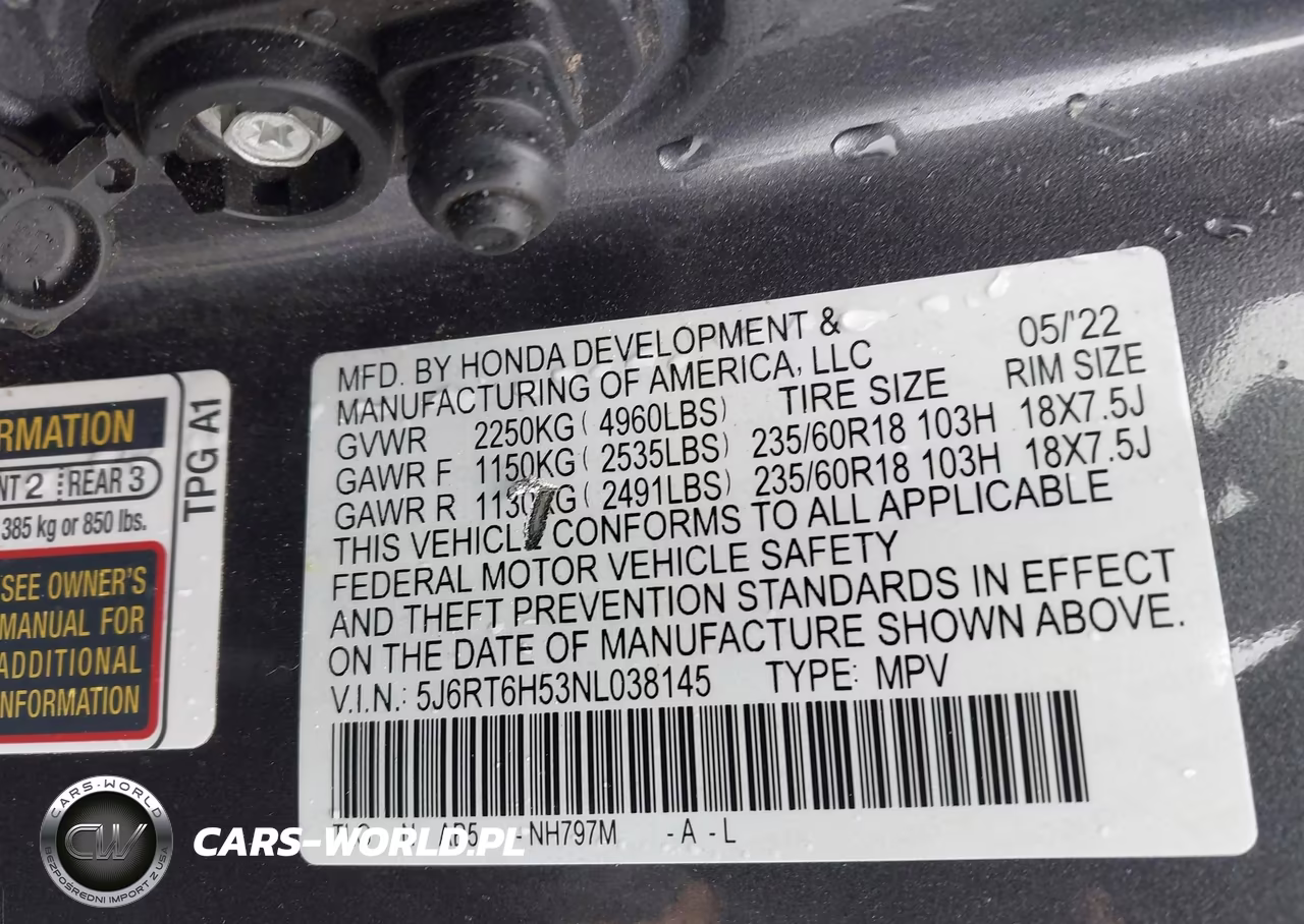 2022 Honda Cr-V Hybrid Ex VIN:5J6RT6H53NL038145 - 9