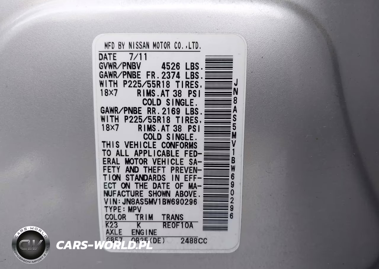 2011 Nissan Rogue Sv VIN:JN8AS5MV1BW690296 - 9