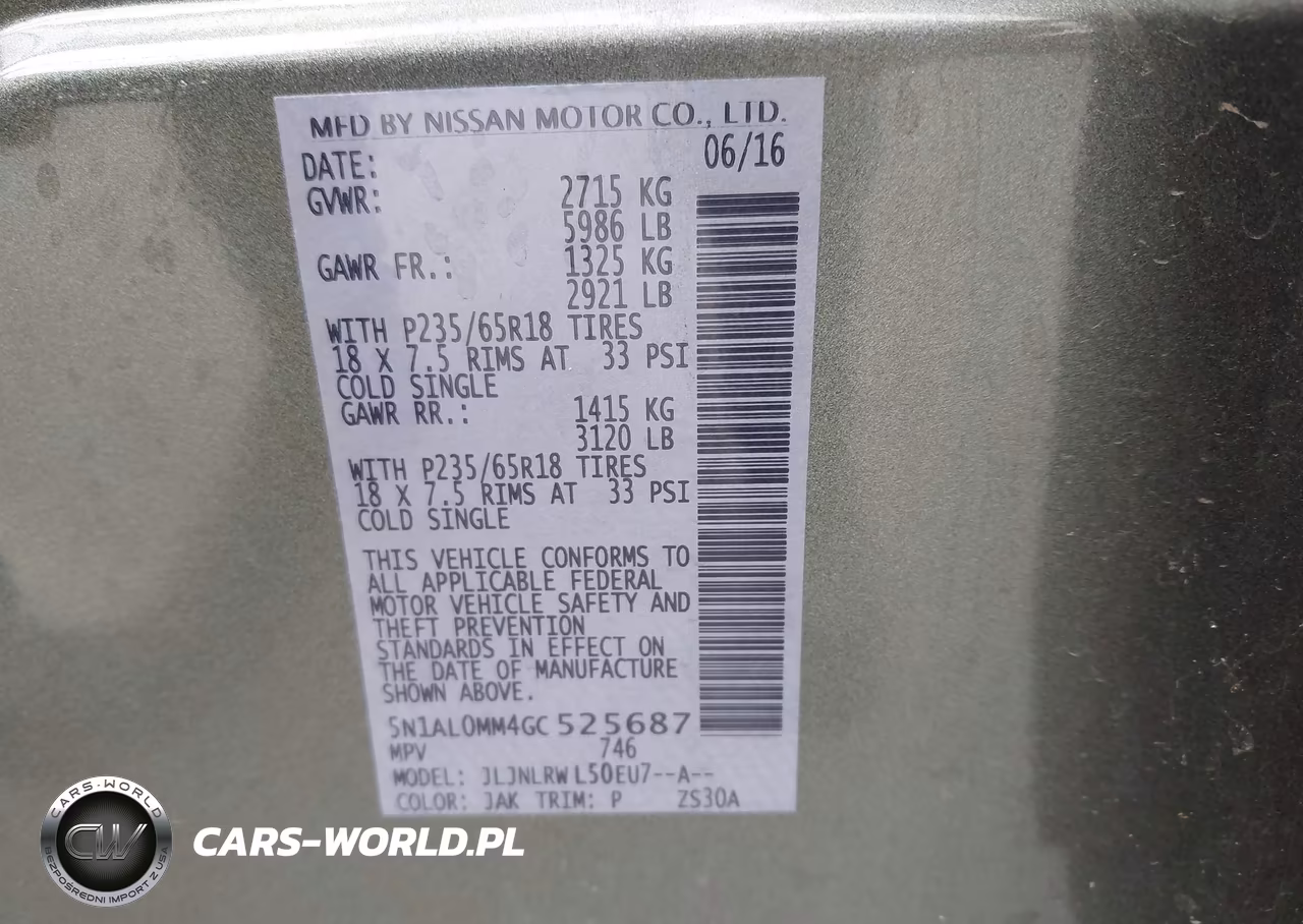 2016 Infiniti Qx60 VIN:5N1AL0MM4GC525687 - 9
