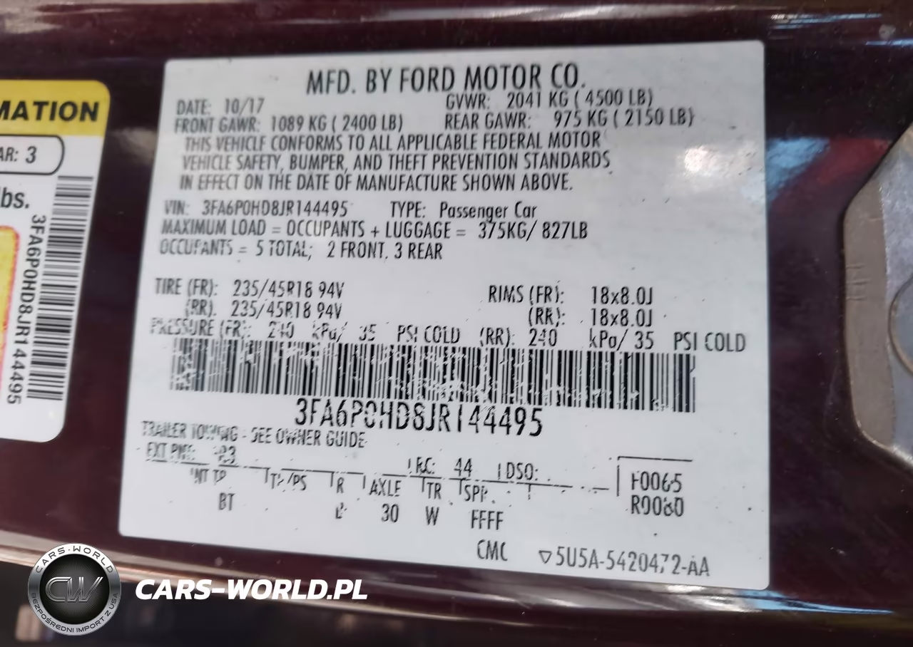 2018 Ford Fusion Se VIN:3FA6P0HD8JR144495 - 9
