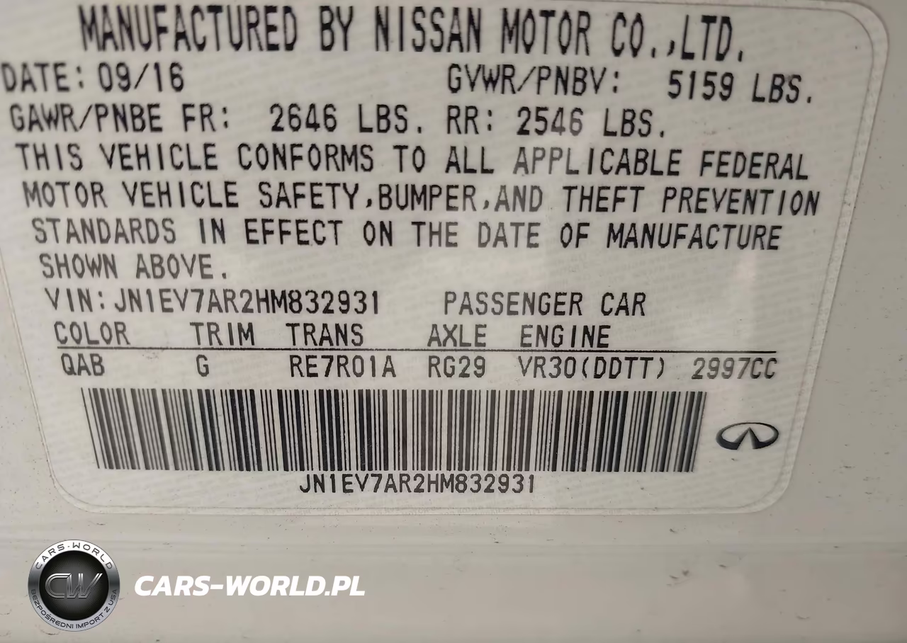 2017 Infiniti Q50 3.0T Premium VIN:JN1EV7AR2HM832931 - 9