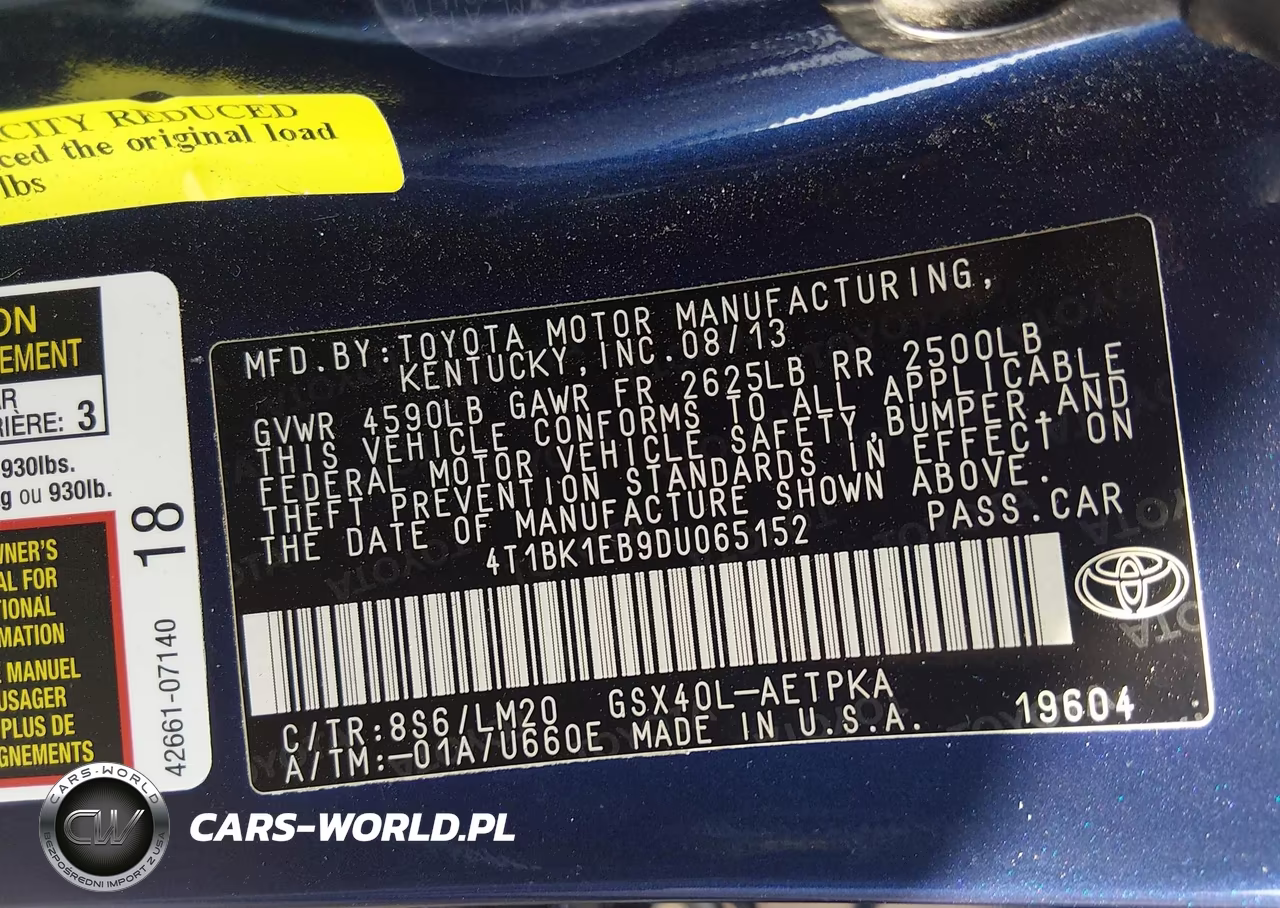 2013 Toyota Avalon Limited VIN:4T1BK1EB9DU065152 - 9