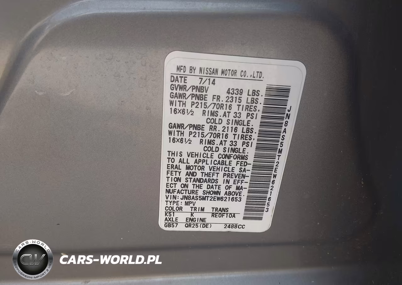 2014 Nissan Rogue Select S VIN:JN8AS5MT2EW621653 - 9