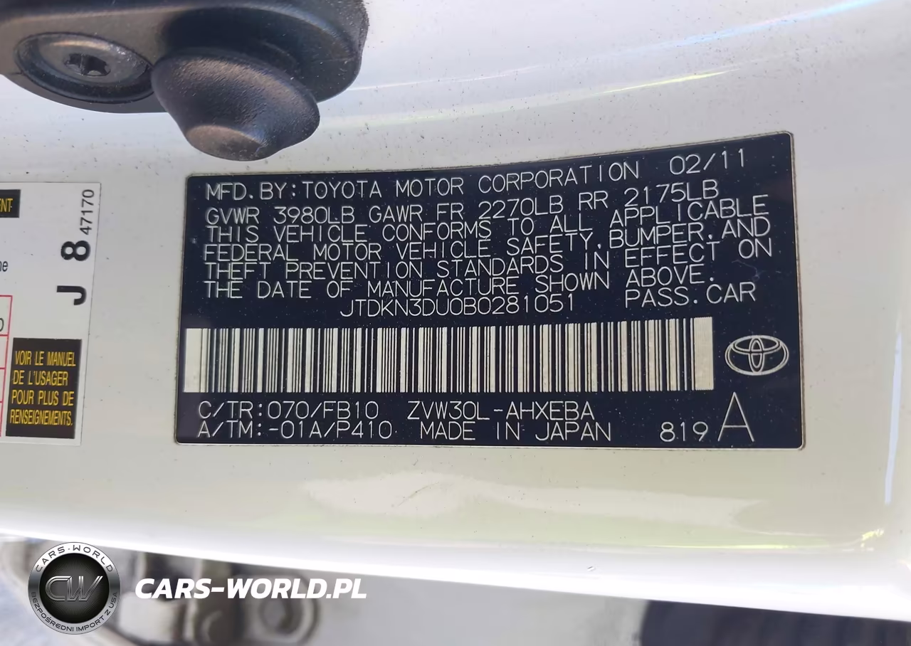 2011 Toyota Prius Three VIN:JTDKN3DU0B0281051 - 9