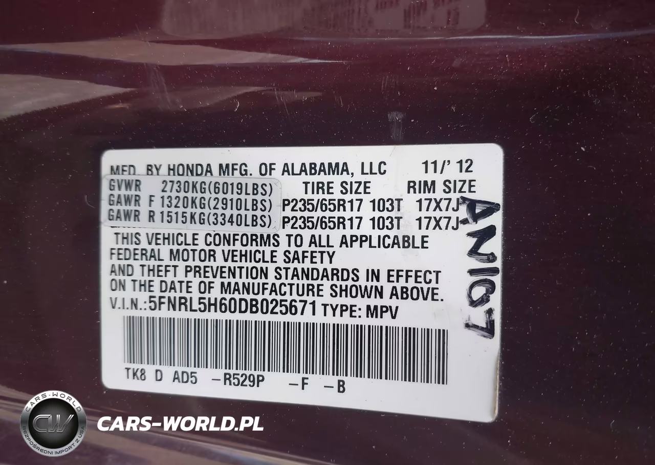2013 Honda Odyssey Exl VIN:5FNRL5H60DB025671 - 9