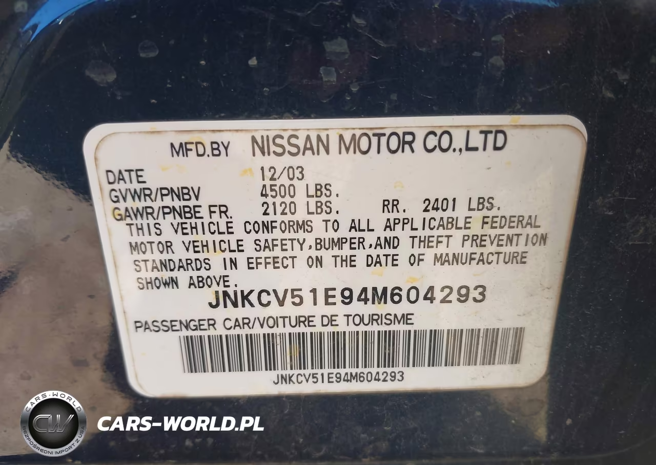 2004 Infiniti G35 VIN:JNKCV51E94M604293 - 9